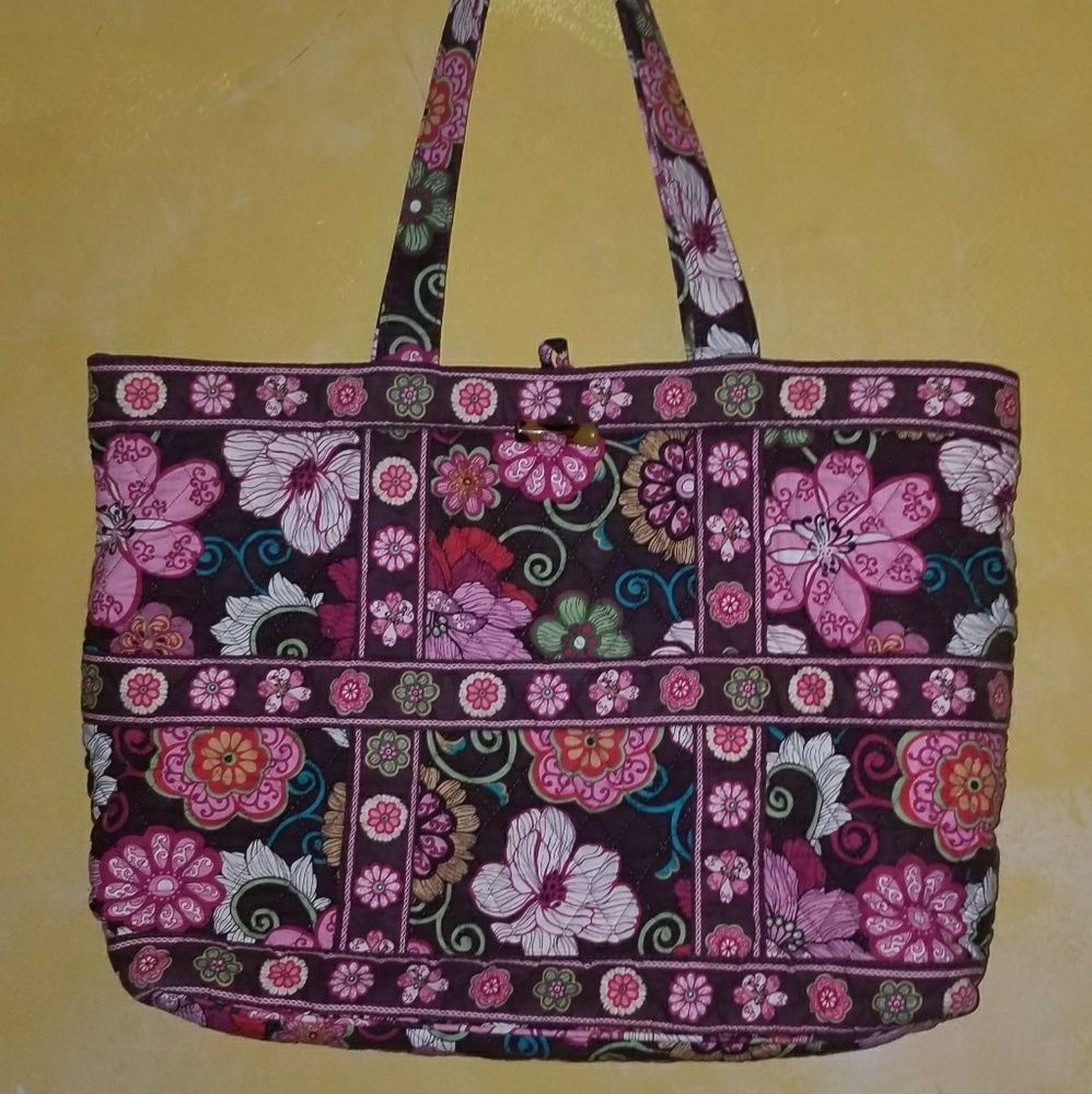 Vera Bradley Mod Floral Pink Toggle Tote - Retired